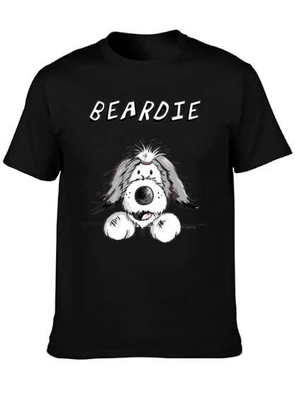 Beardie Dog T-Shirt - Black