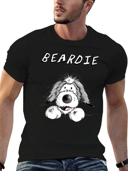 Beardie Dog T-Shirt - Black