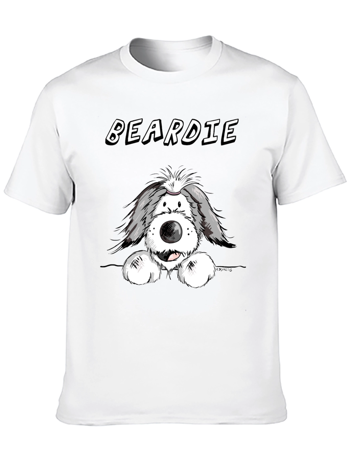 Beardie Dog T-Shirt - Black
