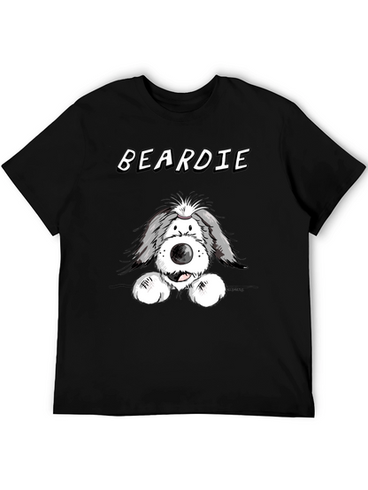 Beardie Dog T-Shirt - Black