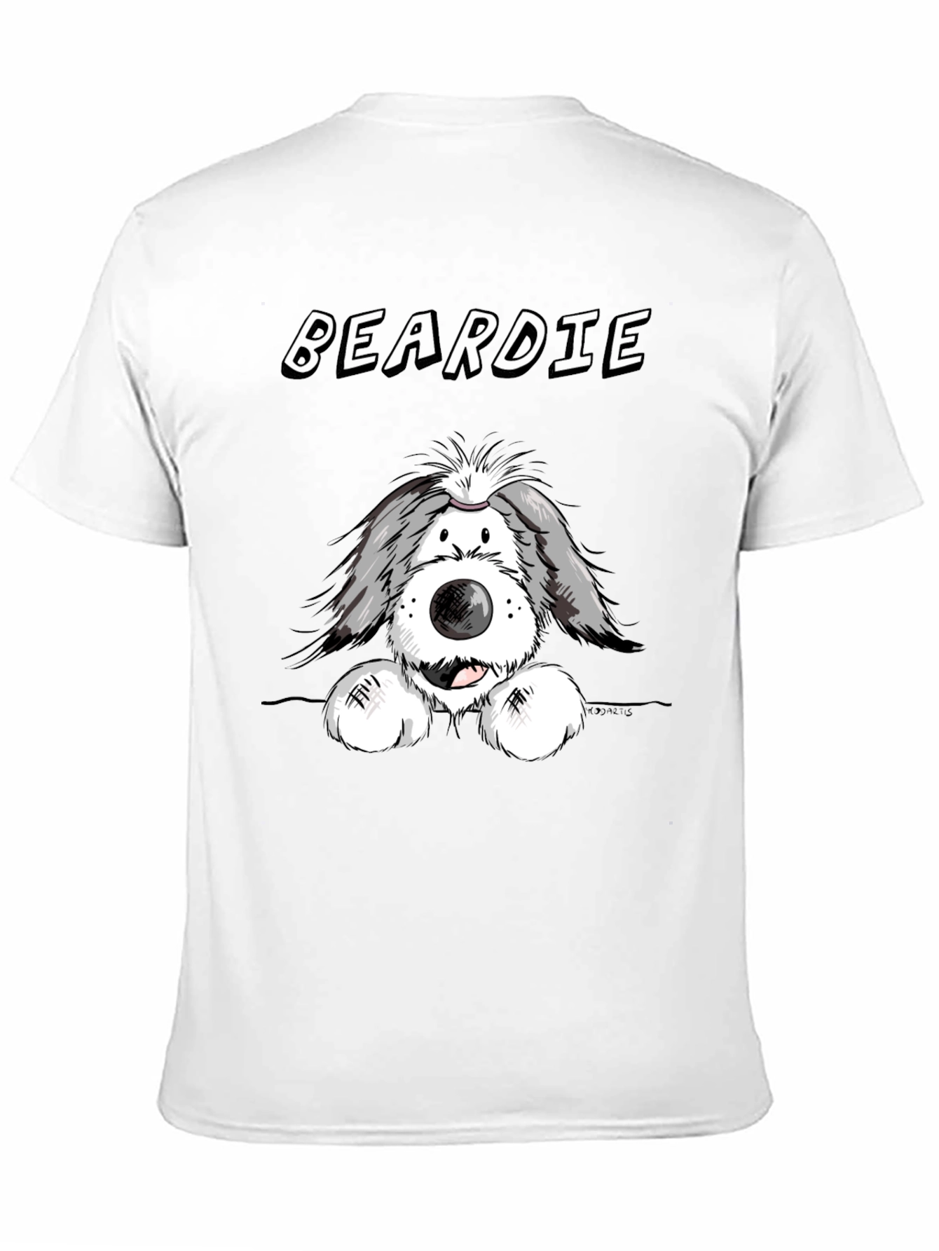 Beardie Dog T-Shirt - Black