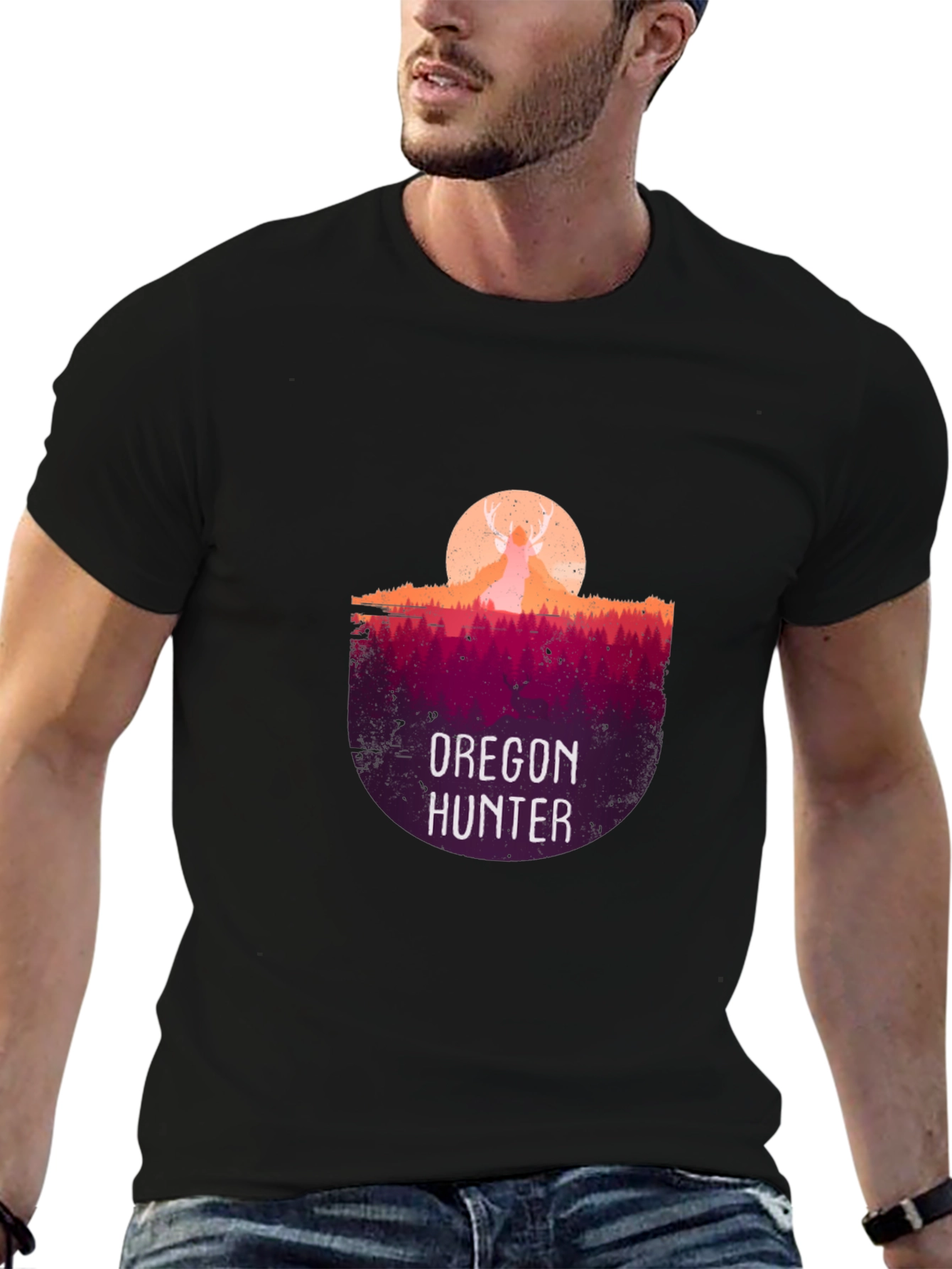 Oregon Hunter Graphic T-Shirt - Deer Silhouette