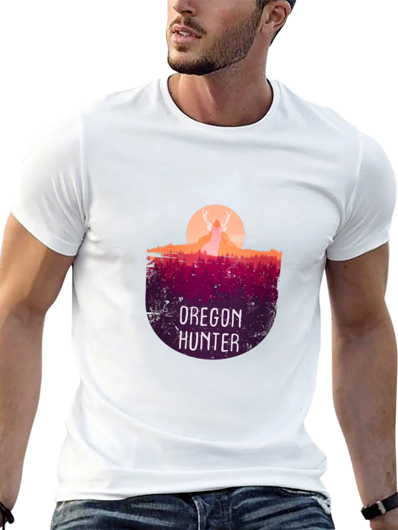 Oregon Hunter Graphic T-Shirt - Deer Silhouette