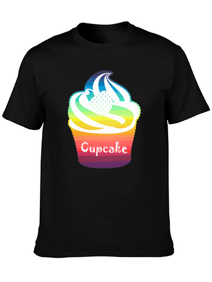 Rainbow Cupcake Graphic T-Shirt - Unique Design