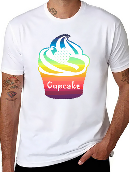 Rainbow Cupcake Graphic T-Shirt - Unique Design
