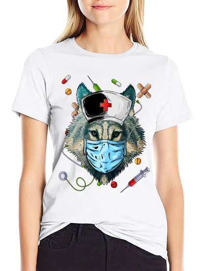Wolf Nurse T-Shirt - Funny Medical Apparel