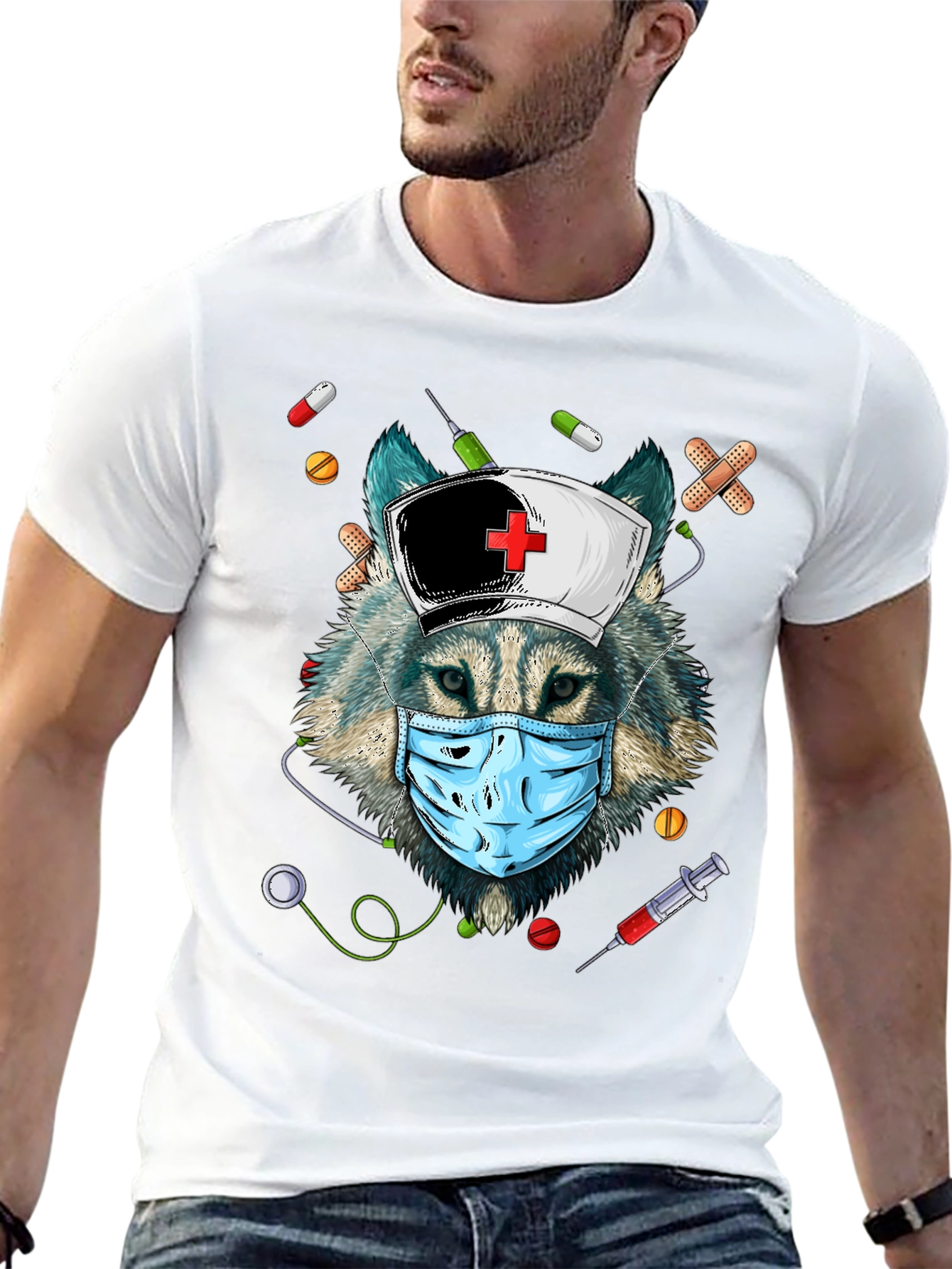 Wolf Nurse T-Shirt - Funny Medical Apparel