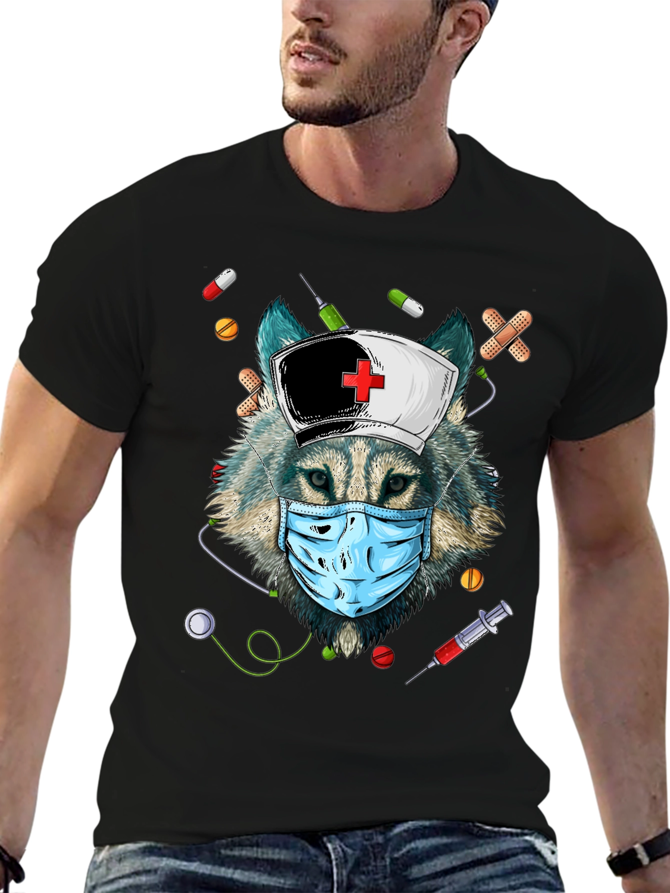 Wolf Nurse T-Shirt - Funny Medical Apparel