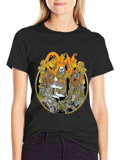 Ornate Graphic Print Black T-Shirt