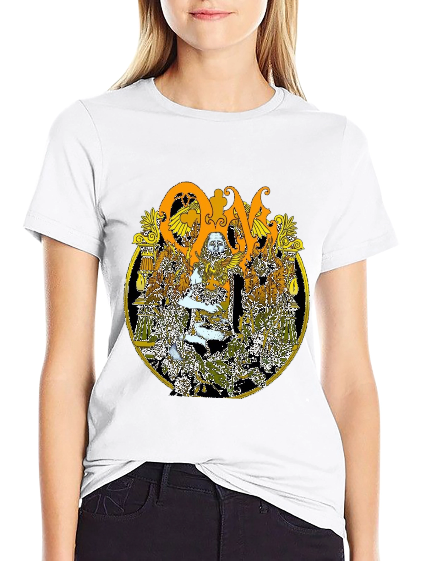 Ornate Graphic Print Black T-Shirt