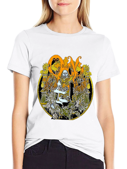 Ornate Graphic Print Black T-Shirt