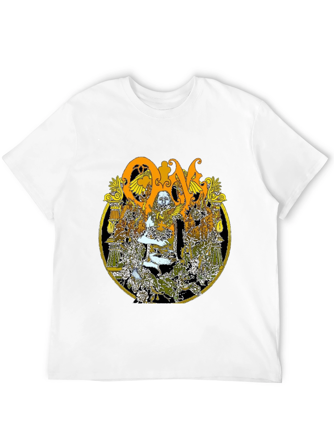 Ornate Graphic Print Black T-Shirt