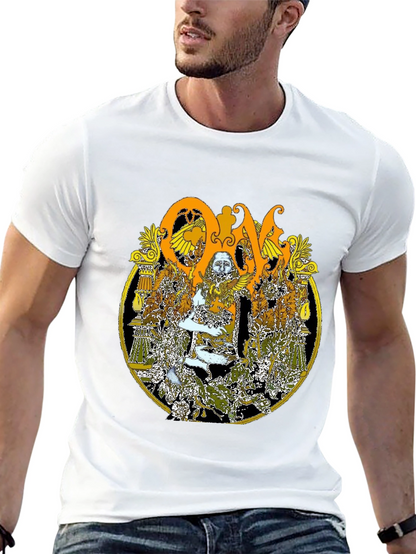 Ornate Graphic Print Black T-Shirt