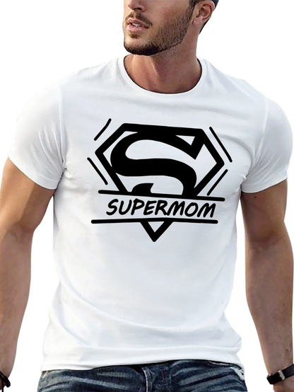 Supermom T-Shirt - Black Superman Logo