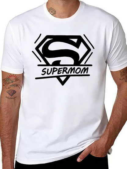Supermom T-Shirt - Black Superman Logo