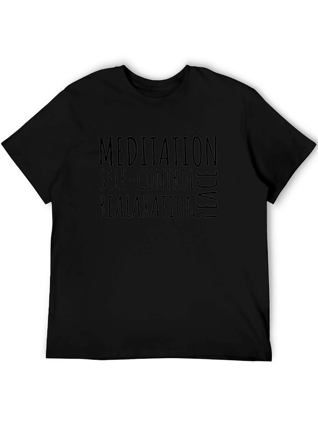 Mens Meditation Self-Control Relax Peace Graphic T-Shirt