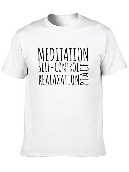 Mens Meditation Self-Control Relax Peace Graphic T-Shirt