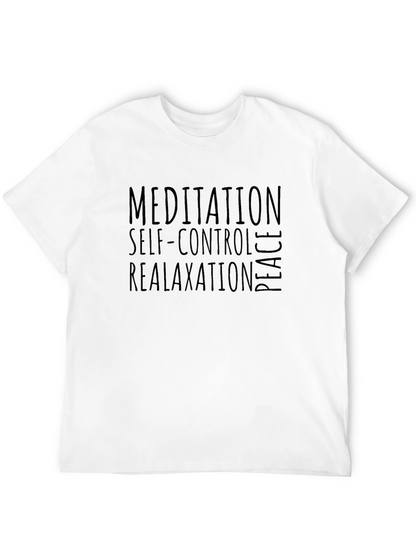 Mens Meditation Self-Control Relax Peace Graphic T-Shirt