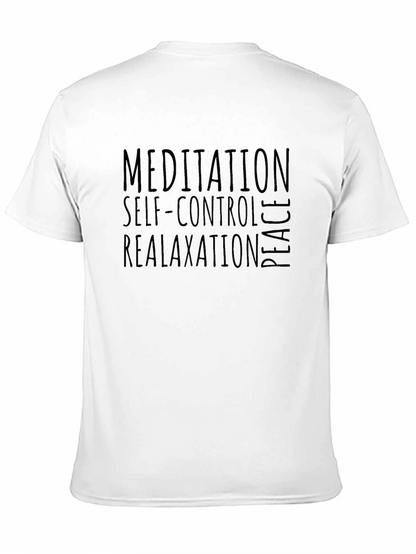 Mens Meditation Self-Control Relax Peace Graphic T-Shirt