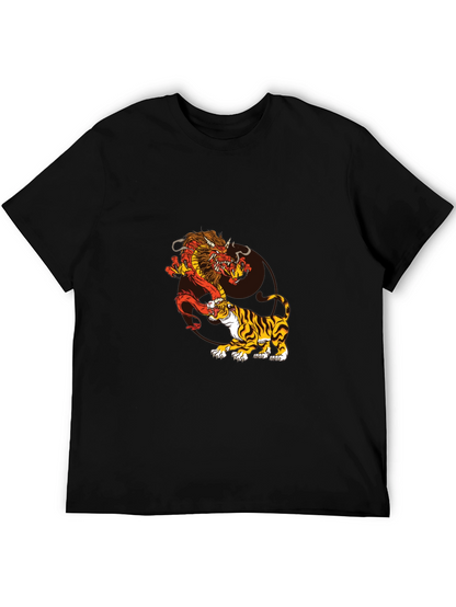Dragon and Tiger Graphic Tee - Black