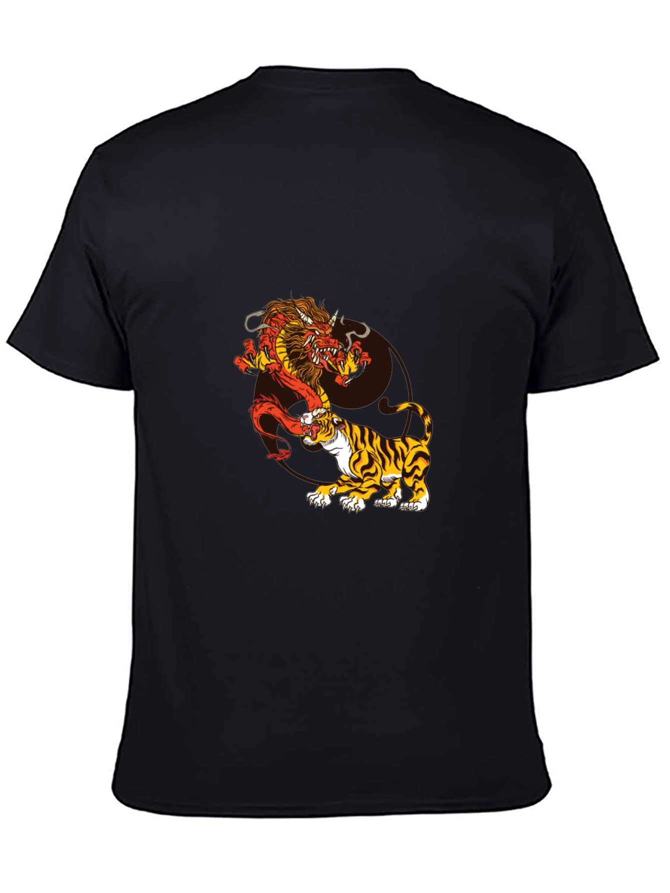 Dragon and Tiger Graphic Tee - Black