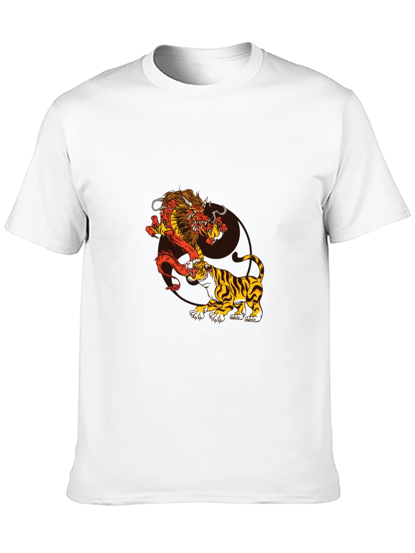 Dragon and Tiger Graphic Tee - Black