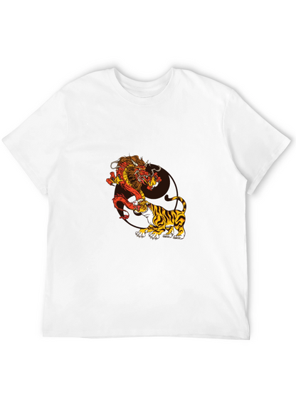 Dragon and Tiger Graphic Tee - Black