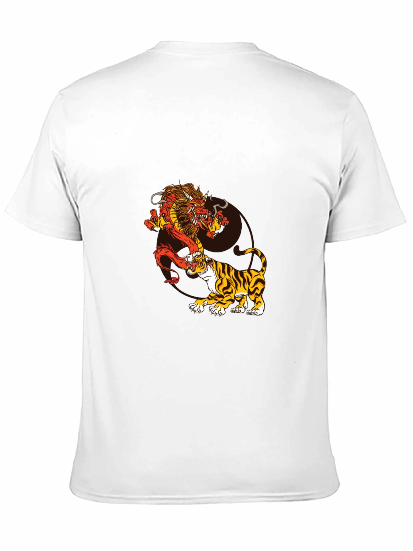 Dragon and Tiger Graphic Tee - Black