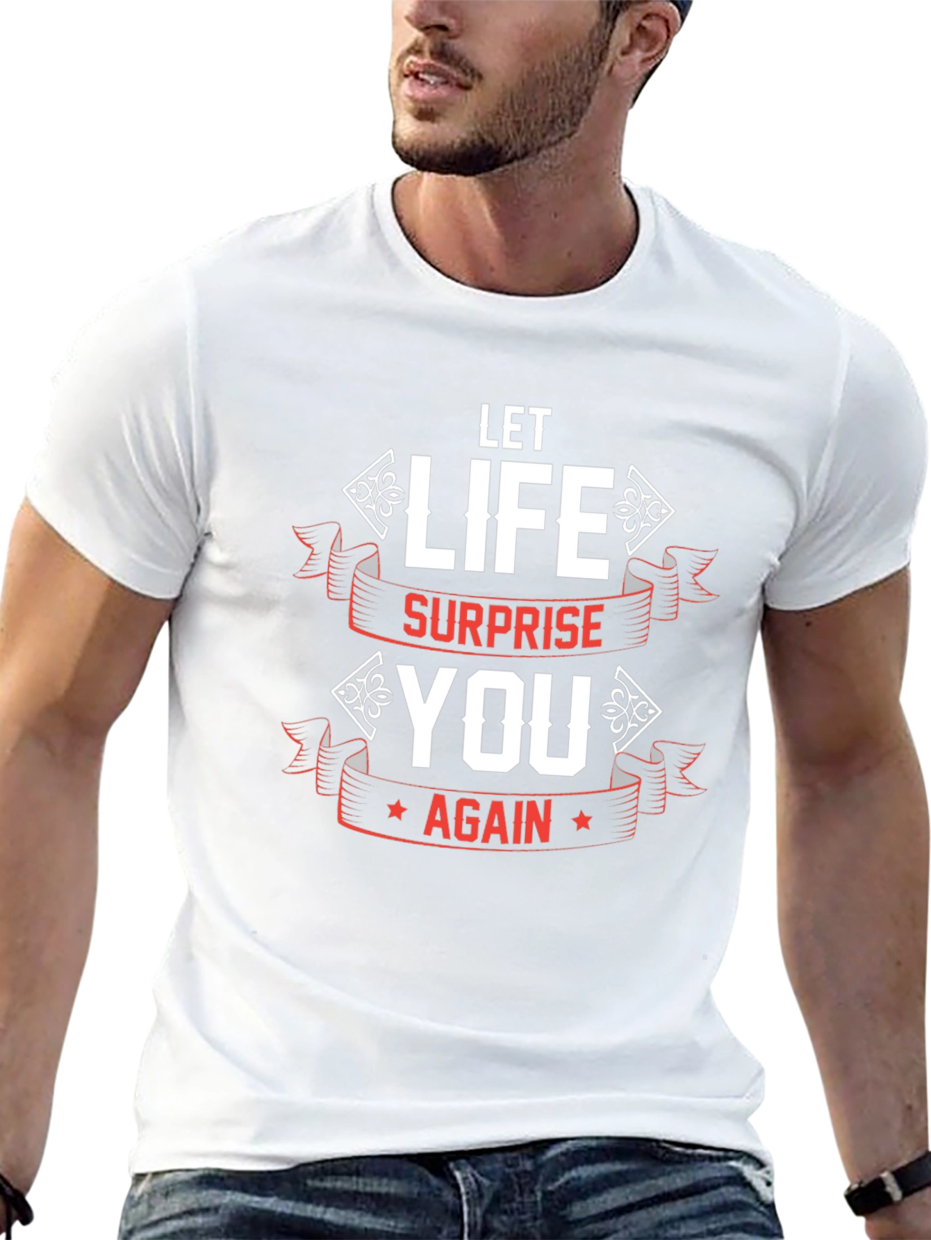 Let Life Surprise You Black Graphic Tee