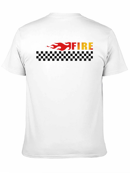 Fire Graphic Tee - Black Cotton T-Shirt