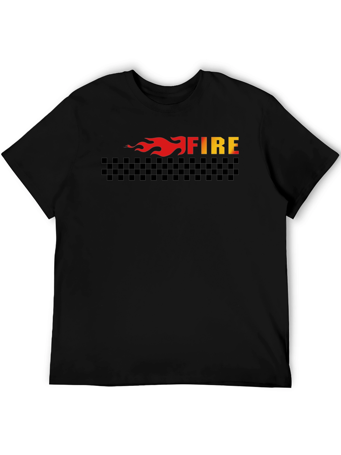 Fire Graphic Tee - Black Cotton T-Shirt