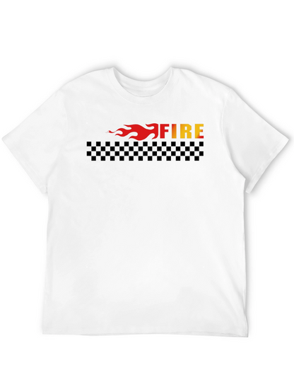 Fire Graphic Tee - Black Cotton T-Shirt