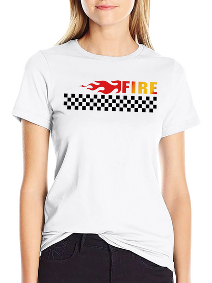Fire Graphic Tee - Black Cotton T-Shirt