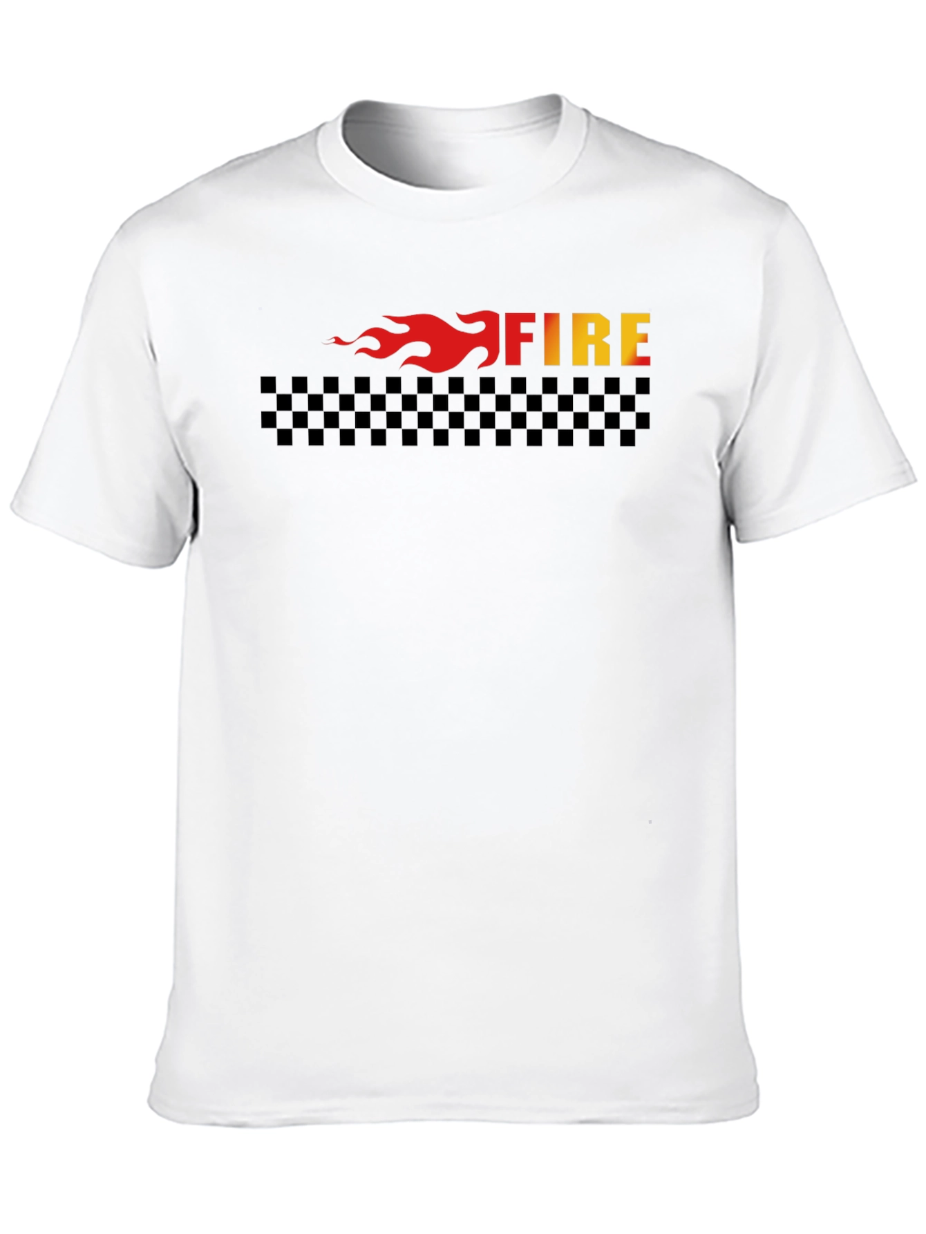 Fire Graphic Tee - Black Cotton T-Shirt