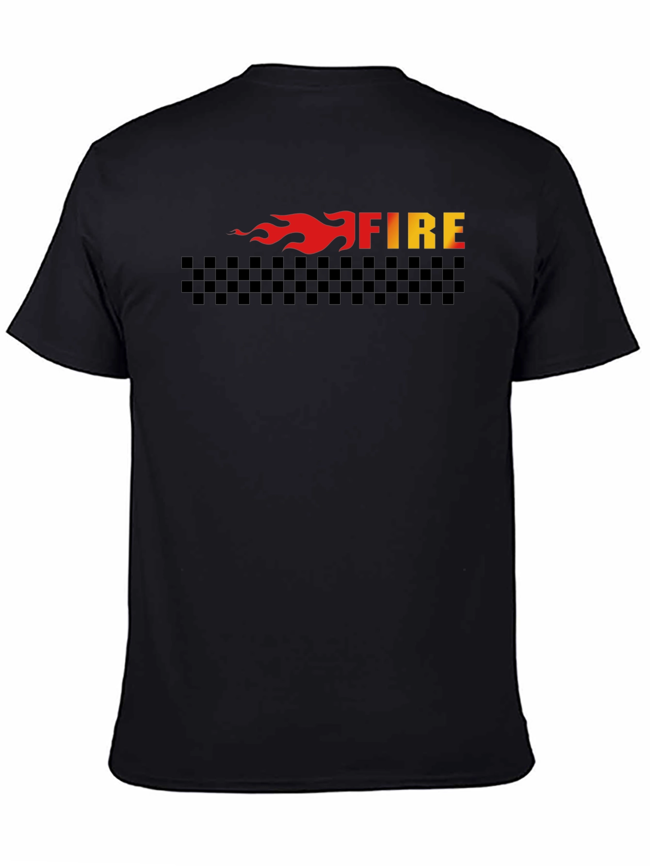 Fire Graphic Tee - Black Cotton T-Shirt