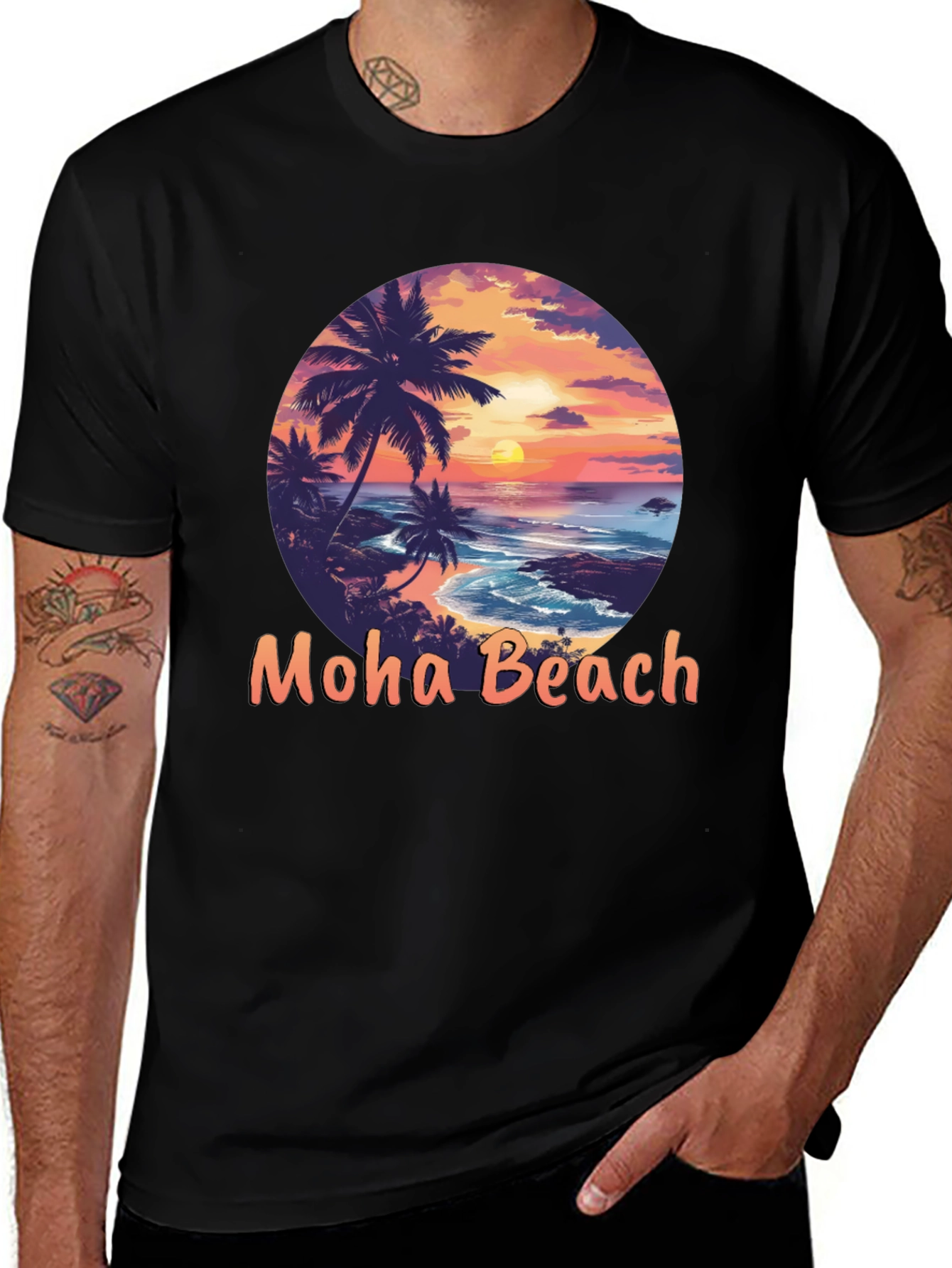 Moho Beach Sunset Graphic T-Shirt