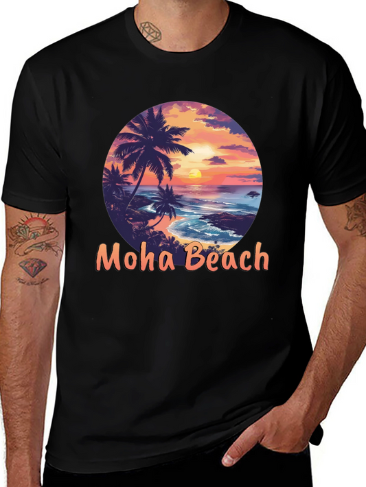 Moho Beach Sunset Graphic T-Shirt