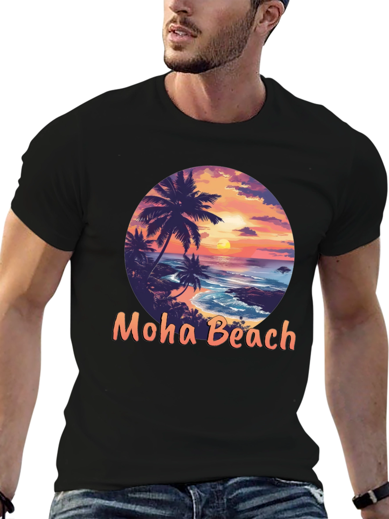 Moho Beach Sunset Graphic T-Shirt