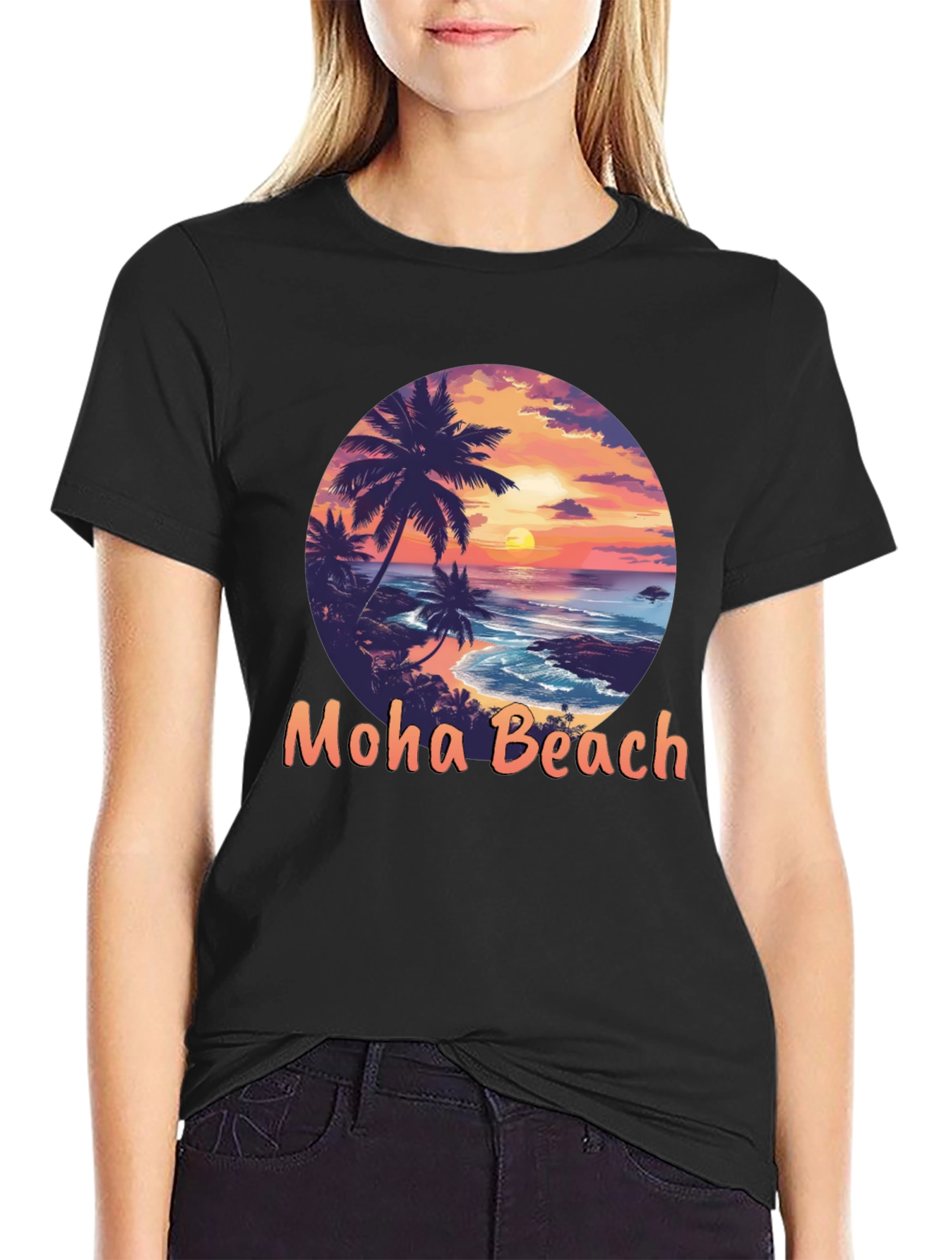 Moho Beach Sunset Graphic T-Shirt
