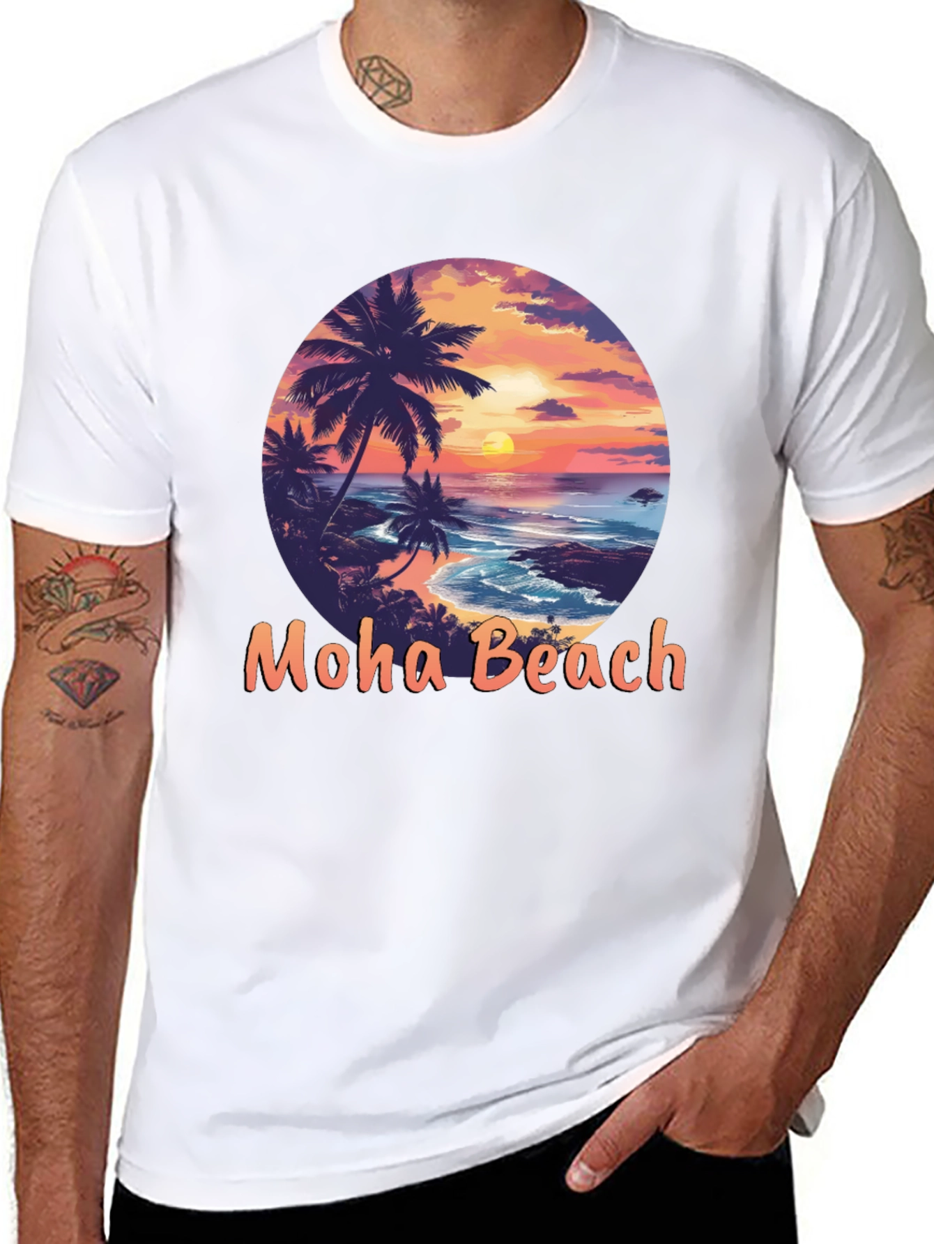 Moho Beach Sunset Graphic T-Shirt