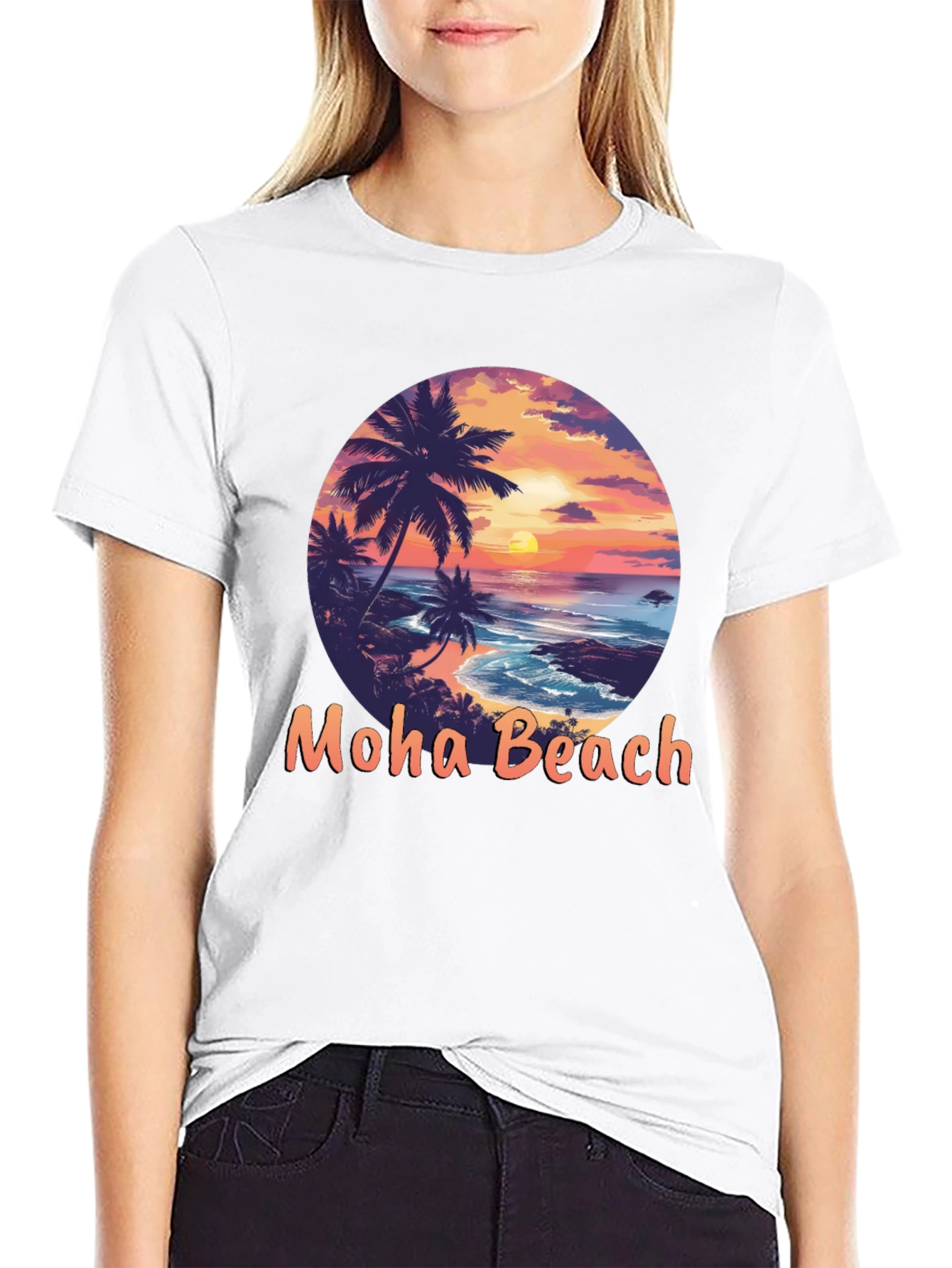 Moho Beach Sunset Graphic T-Shirt