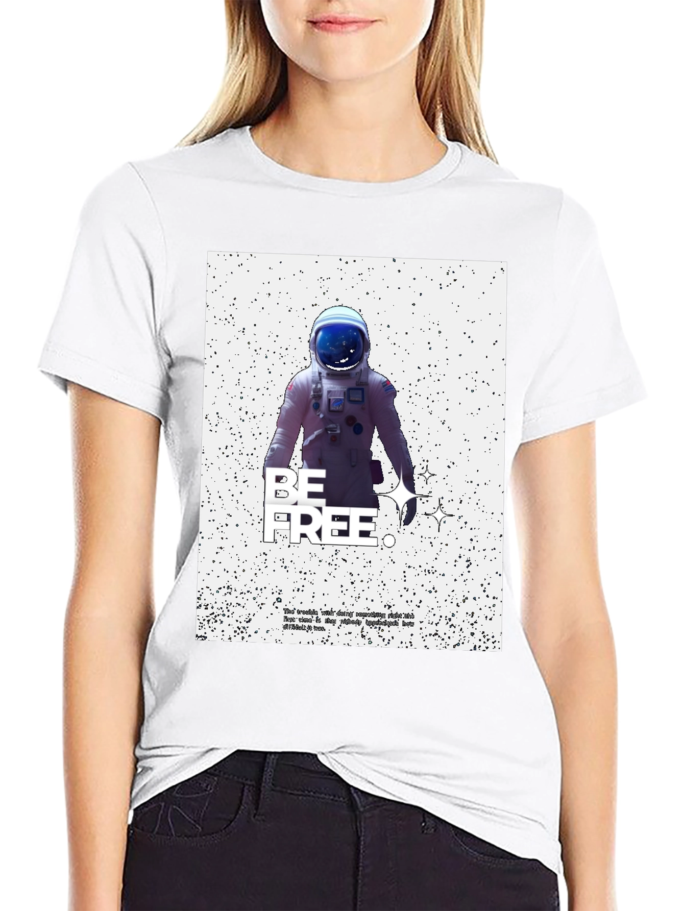 Astronaut Graphic Print Tee - Be Free