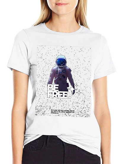 Astronaut Graphic Print Tee - Be Free