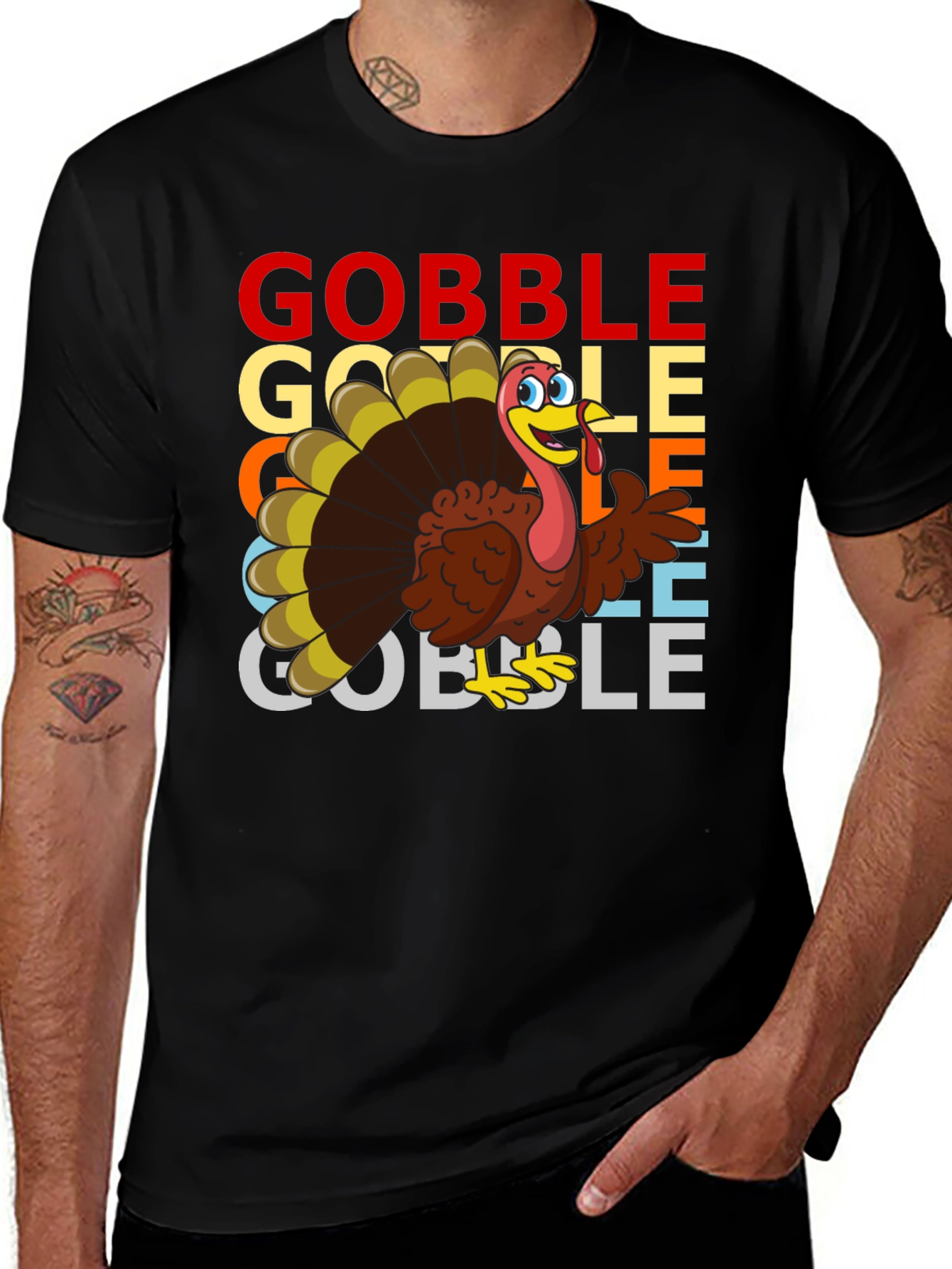 Gobble Turkey Graphic T-Shirt