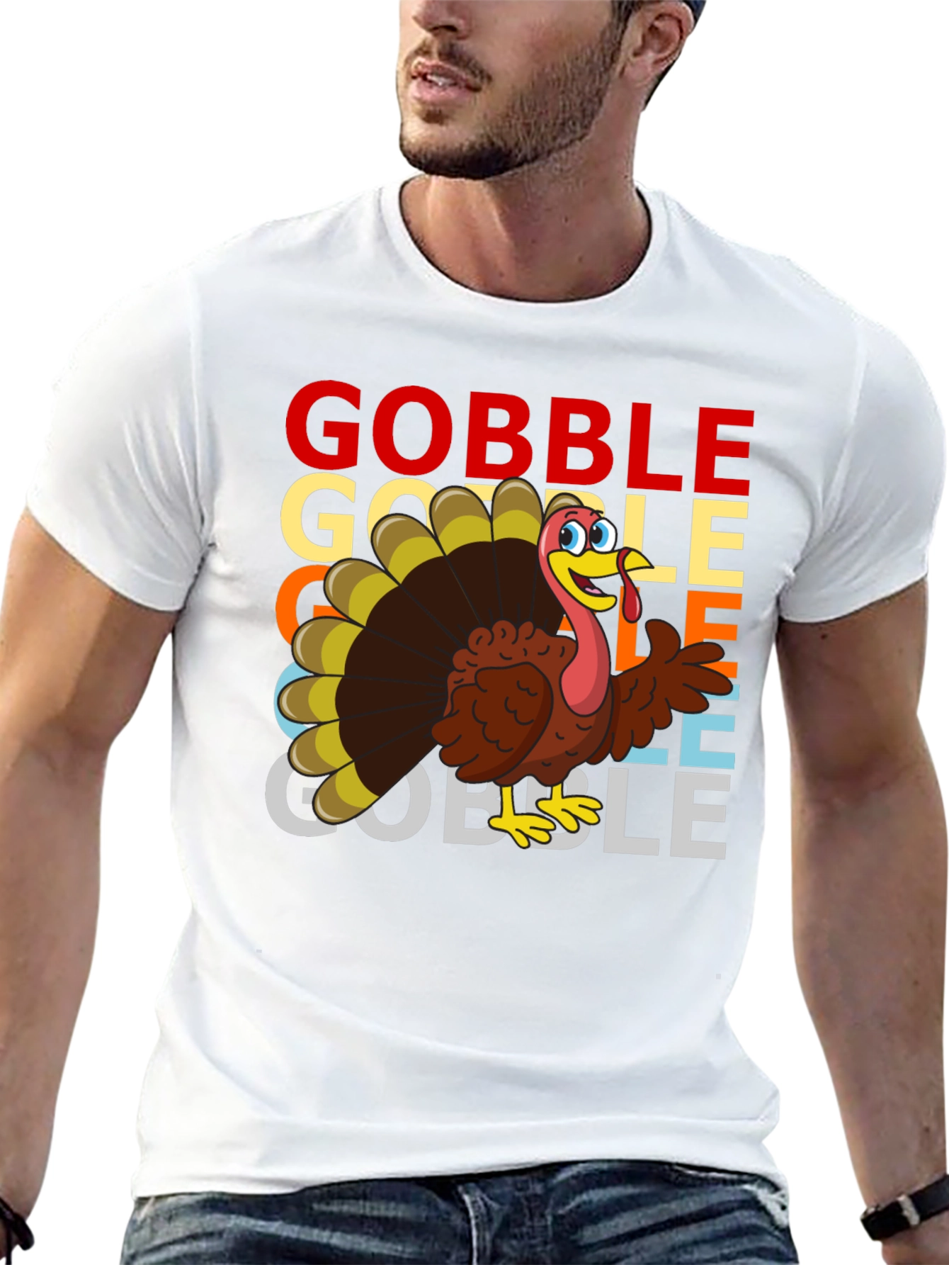 Gobble Turkey Graphic T-Shirt