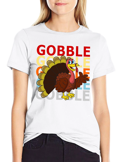 Gobble Turkey Graphic T-Shirt
