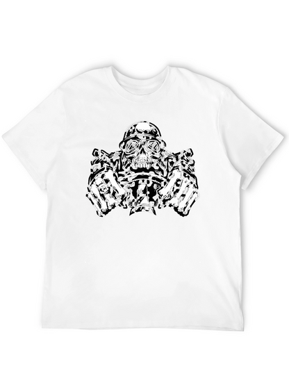 Skull Biker T-Shirt - Black Graphic Tee