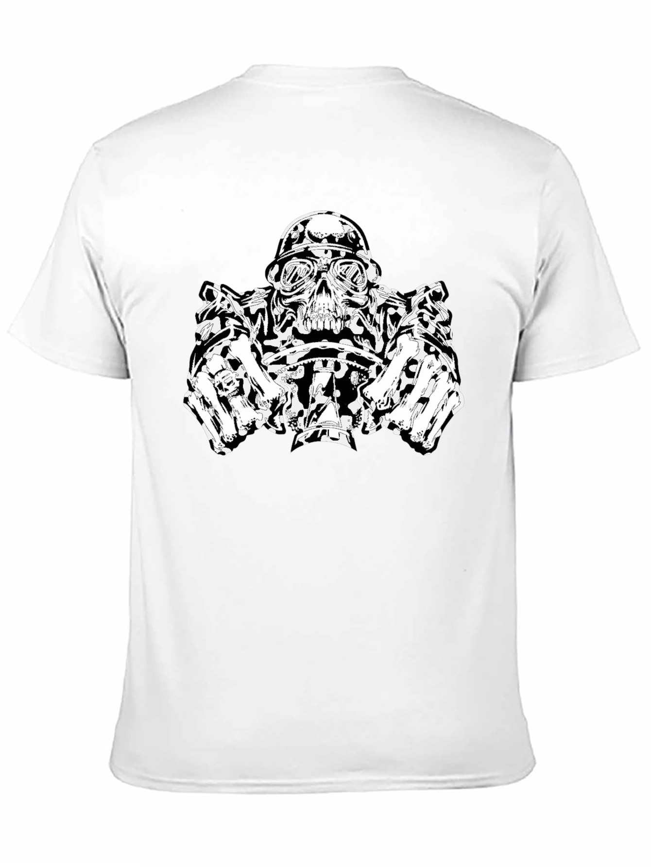 Skull Biker T-Shirt - Black Graphic Tee