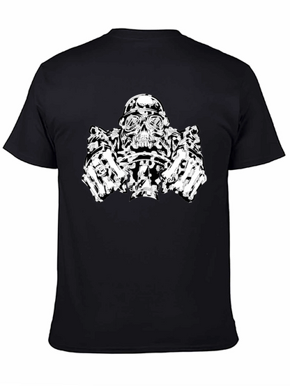 Skull Biker T-Shirt - Black Graphic Tee
