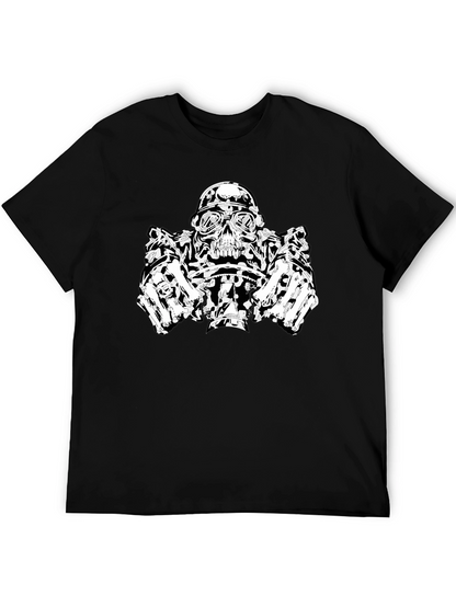 Skull Biker T-Shirt - Black Graphic Tee